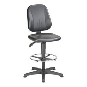 bimos Arbeitsdrehstuhl Unitec mit Gleiter und Fußring und Kunstleder schwarz Sitzhöhe 580-850 mm bimos Arbeitsdrehstuhl Unitec mit Gleiter und Fußring und Kunstleder schwarz Sitzhöhe 580-850 mm