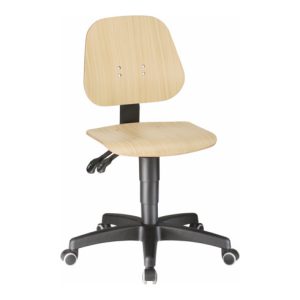 bimos Arbeitsdrehstuhl Unitec mit Rollen und Holz Sitzhöhe 440-620 mm bimos Arbeitsdrehstuhl Unitec mit Rollen und Holz Sitzhöhe 440-620 mm