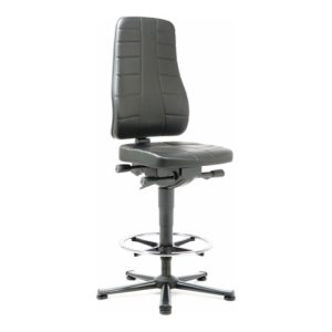 bimos Arbeitsstuhl All-In-One Highline mit Gleiter und Fußring und Kunstleder schwarz 570-830 mm bimos Arbeitsstuhl All-In-One Highline mit Gleiter und Fußring und Kunstleder schwarz 570-830 mm