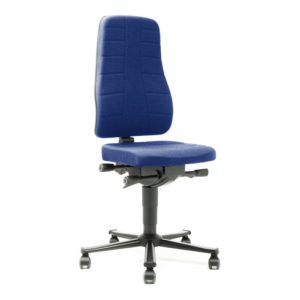 bimos Arbeitsstuhl All-In-One Highline mit Rollen und Stoffpolster blau Sitzhöhe 450-600 mm bimos Arbeitsstuhl All-In-One Highline mit Rollen und Stoffpolster blau Sitzhöhe 450-600 mm
