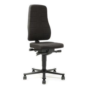 bimos Arbeitsstuhl All-In-One Highline mit Rollen und Stoffpolster schwarz Sitzhöhe 450-600 mm bimos Arbeitsstuhl All-In-One Highline mit Rollen und Stoffpolster schwarz Sitzhöhe 450-600 mm