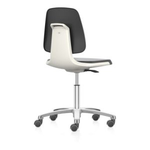 bimos Arbeitsstuhl Labsit mit Rollen, Sitz-H.450-650 mm, PU-Schaum, Sitzschale weiß bimos Arbeitsstuhl Labsit mit Rollen, Sitz-H.450-650 mm, PU-Schaum, Sitzschale weiß
