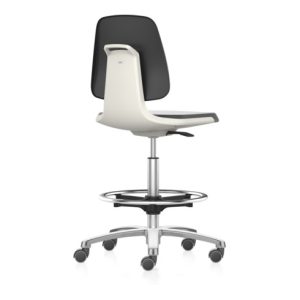 bimos Arbeitsstuhl Labsit mit Rollen, Sitz-H.560-810 mm, PU-Schaum, Sitzschale weiß bimos Arbeitsstuhl Labsit mit Rollen, Sitz-H.560-810 mm, PU-Schaum, Sitzschale weiß