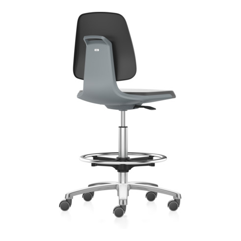 bimos Arbeitsstuhl Labsit mit Rollen Sitzhöhe 560-810 mm Stoff Sitzschale anthrazit