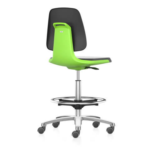 bimos Arbeitsstuhl Labsit mit Rollen Sitzhöhe 560-810 mm Stoff Sitzschale grün