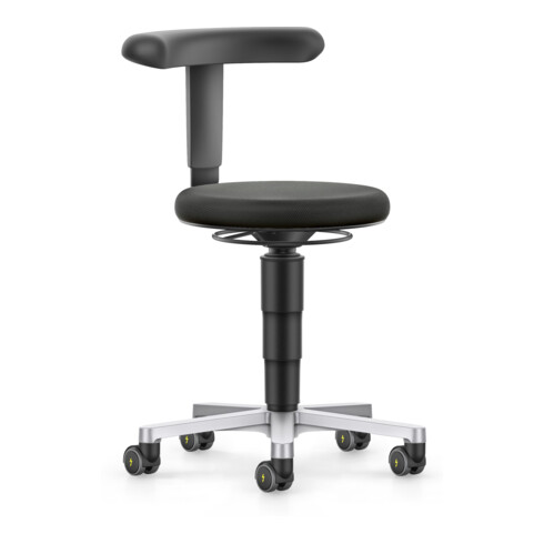 bimos ESD Hocker mit Rollen, Stoff schwarz, Sitzhöhe 450-650 mm, Flex-Stütze