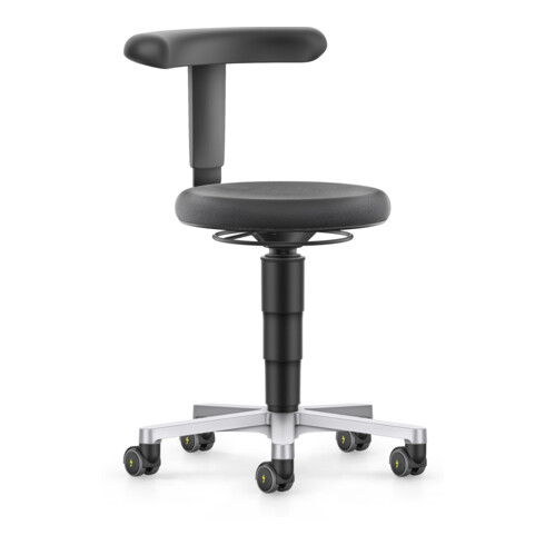 bimos ESD Hocker mit Rollen, Supertec schwarz, Sitzhöhe 450-650 mm, Flex-Stütze