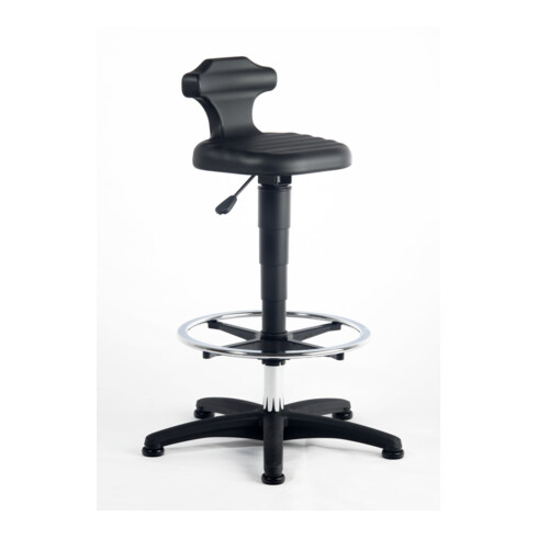 bimos Flex mit Gleiter und Fußring PU-Schaum schwarz Sitzhöhe 500-780 mm