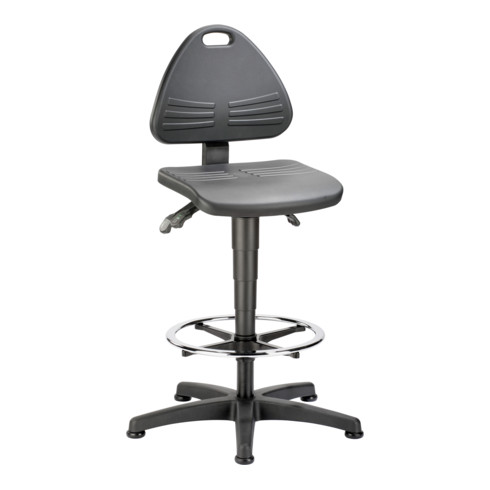 bimos Isitec mit Gleiter und Fußring und PU-Schaum schwarz Sitzhöhe 580-850 mm