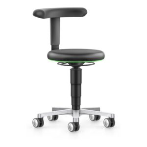 bimos Labor Hocker mit Rollen, Kunstleder schwarz, Sitzhöhe 450-650 mm, Flex-Stütze bimos Labor Hocker mit Rollen, Kunstleder schwarz, Sitzhöhe 450-650 mm, Flex-Stütze