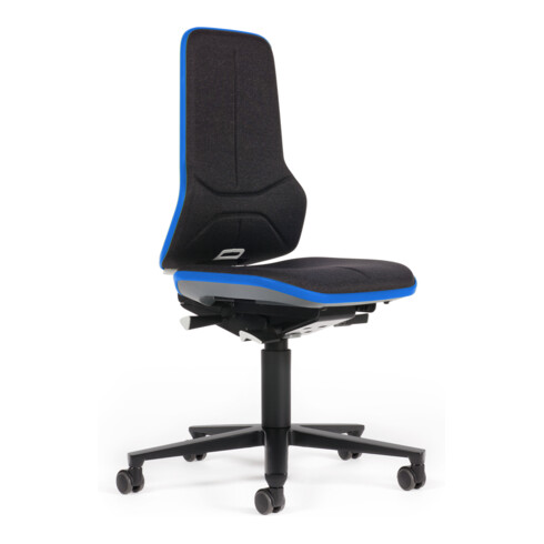 bimos Neon mit Rollen Stoffpolster Flexband blau Sitz 450-620 mm Synchrontechnik