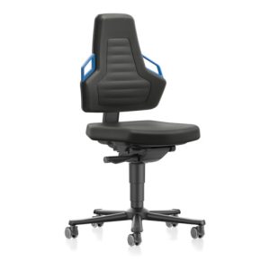 bimos Nexxit mit Rollen Stoffpolster Grifffarbe blau Sitzhöhe 450-600 mm bimos Nexxit mit Rollen Stoffpolster Grifffarbe blau Sitzhöhe 450-600 mm