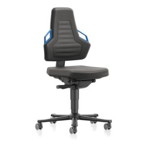 bimos Nexxit mit Rollen Supertec-Polster Grifffarbe blau Sitzhöhe 450-600 mm bimos Nexxit mit Rollen Supertec-Polster Grifffarbe blau Sitzhöhe 450-600 mm