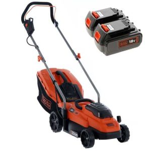 Black & Decker BCMW33184L2-QW Akku Rasenmäher – 2x18V/4.0Ah – 33 cm Schnittbreite