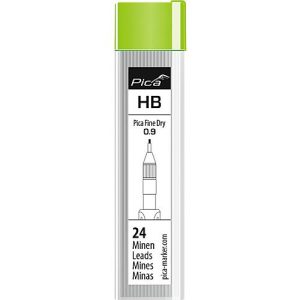 Bleistiftmine Pica Fine Dry HB 7030, Minendurchmesser 0,9 mm, Härtegrad HB, Schreibfarbe graphit, 24 Stück in Dose mit Drehdeckel Bleistiftmine Pica Fine Dry HB 7030, Minendurchmesser 0,9 mm, Härtegrad HB, Schreibfarbe graphit, 24 Stück in Dose mit Drehdeckel