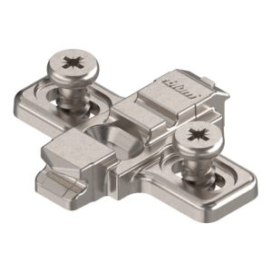 Blum CLIP Montageplatte, kreuz, 0 mm, Zink, Systemschrauben vormontiert-Zwillingsanschlag, HV: Langloch, vernickelt Blum CLIP Montageplatte, kreuz, 0 mm, Zink, Systemschrauben vormontiert-Zwillingsanschlag, HV: Langloch, vernickelt