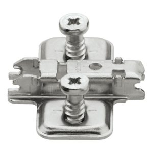 Blum CLIP Montageplatte, kreuz, Stahl, mit vormontierten Systemschrauben, HV: Langloch, vernickelt Blum CLIP Montageplatte, kreuz, Stahl, mit vormontierten Systemschrauben, HV: Langloch, vernickelt