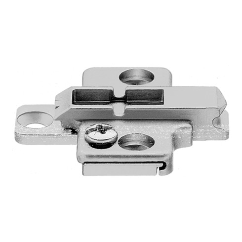 Blum CLIP Montageplatte, kreuz, Zink, Schrauben, HV: 2-teilig, vernickelt
