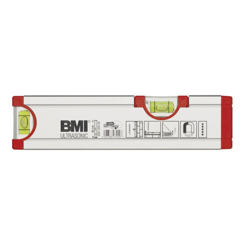 BMI Wasserwaage Alu 20cm m.Magnet Ulrasonic m.Horizontal-Libelle