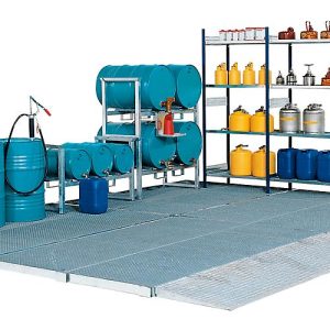 Bodenauffangwanne ASECOS, Stahl verzinkt, 140 l Auffangvolumen, B 1862 x T 1862 x H 78 mm, 450 kg Radlast Bodenauffangwanne ASECOS, Stahl verzinkt, 140 l Auffangvolumen, B 1862 x T 1862 x H 78 mm, 450 kg Radlast