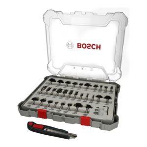 Bosch Fräser-Set, 30-teilig, inklusive gratis Cuttermesser Bosch Fräser-Set, 30-teilig, inklusive gratis Cuttermesser