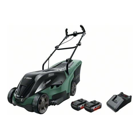 Bosch Akku-Rasenmäher UniversalRotak 36-560, 2 Akkus 36V /2,0 Ah, Ladegerät AL 3620 CV