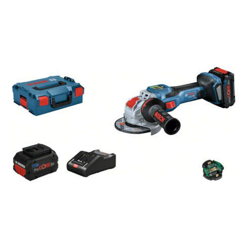 Bosch Akku-Winkelschleifer BITURBO mit X-LOCK GWX 18V-15 SC, 2 x Akku, L-BOXX