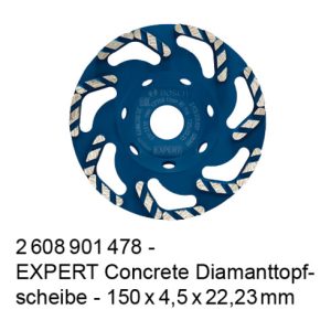 Bosch EXPERT Concrete Topfscheibe, 150 x 22,23 x 4,5 mm. Für Betonschleifer Bosch EXPERT Concrete Topfscheibe, 150 x 22,23 x 4,5 mm. Für Betonschleifer