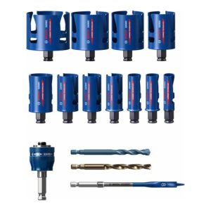 Bosch EXPERT Construction Material Lochsäge-Set 20/22/25/32/35/40/44/51/60/68/76mm 15-tlg. für Dreh- und Schlagbohrer Bosch EXPERT Construction Material Lochsäge-Set 20/22/25/32/35/40/44/51/60/68/76mm 15-tlg. für Dreh- und Schlagbohrer