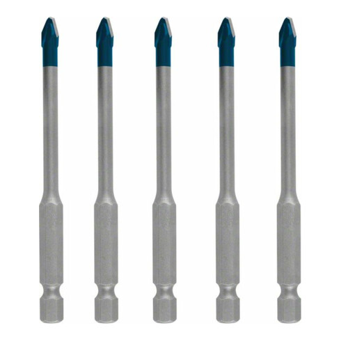 Bosch EXPERT HEX-9 HardCeramic Dachziegel-Bohrer-Set 5mm 5-tlg. für Dreh- und Schlagbohrer