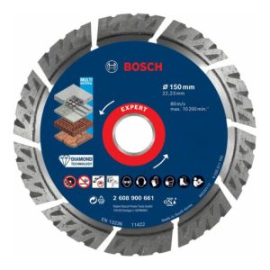 Bosch EXPERT MultiMaterial Diamanttrennscheiben 150 x 22,23 x 2,4 x 12mm für große Winkelschleifer mit Spannmutter Bosch EXPERT MultiMaterial Diamanttrennscheiben 150 x 22,23 x 2,4 x 12mm für große Winkelschleifer mit Spannmutter