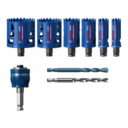Bosch EXPERT Tough Material Lochsäge-Set 22/25/35/51/60/68mm 9-tlg. für Dreh- und Schlagbohrer
