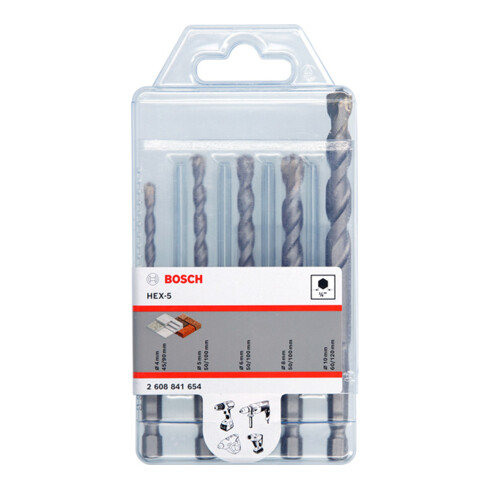 Bosch HEX-5 Betonbohrerset 5tlg 4/5/6/8/1