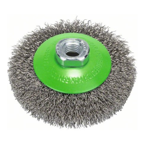 Bosch Kegelbürste Clean for Inox gewellt rostfrei 100 mm 0,35 mm 12500 U/min M14