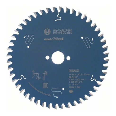 Bosch Kreissägeblatt Expert for Wood 160 x 20 x 1,8 mm 48
