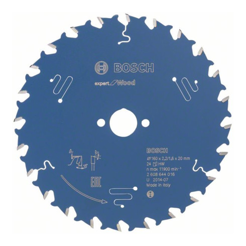 Bosch Kreissägeblatt Expert for Wood 160 x 20 x 2,2 mm 24