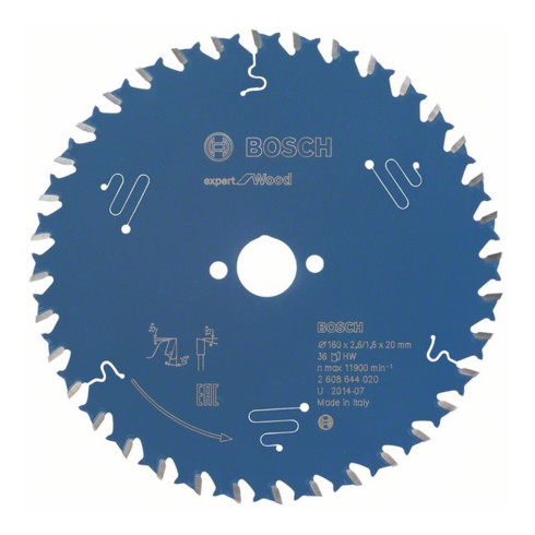 Bosch Kreissägeblatt Expert for Wood 160 x 20 x 2,6 mm 36