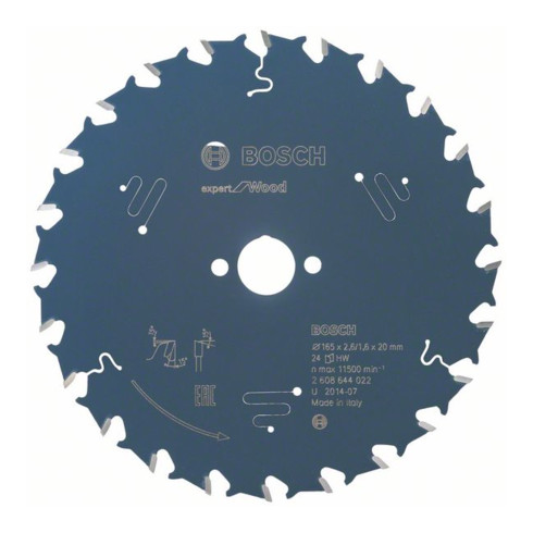 Bosch Kreissägeblatt Expert for Wood 165 x 20 x 2,6 mm 24