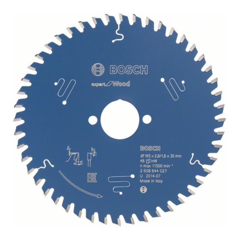 Bosch Kreissägeblatt Expert for Wood 165 x 30 x 2,6 mm 48