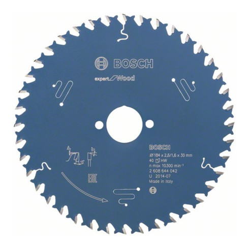 Bosch Kreissägeblatt Expert for Wood 184 x 30 x 2,6 mm 40
