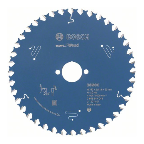 Bosch Kreissägeblatt Expert for Wood 190 x 30 x 2,6 mm 40