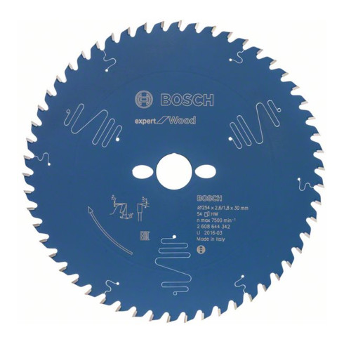 Bosch Kreissägeblatt Expert for Wood 254 x 30 x 2,6 mm 54