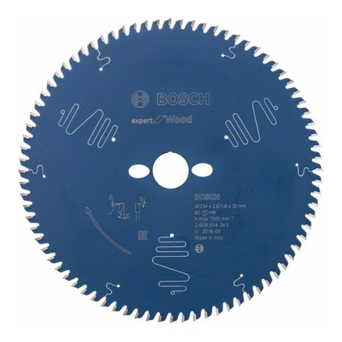 Bosch Kreissägeblatt Expert for Wood 254 x 30 x 2,6 mm 80