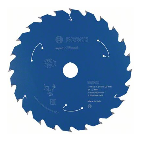 Bosch Kreissägeblatt Expert for Wood für Akkusägen 165 x 1,5/1 x 20 24 Zähne