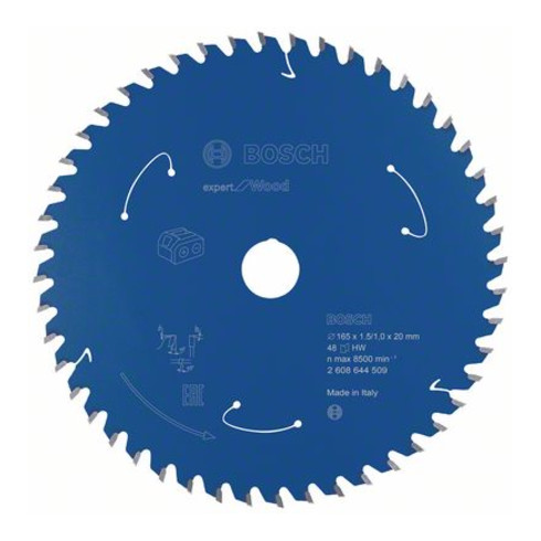 Bosch Kreissägeblatt Expert for Wood für Akkusägen 165 x 1,5/1 x 20 48 Zähne