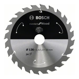 Bosch Kreissägeblatt Standard for Wood für Akkusägen 136×1.5/1×20 24 Zähne Bosch Kreissägeblatt Standard for Wood für Akkusägen 136×1.5/1×20 24 Zähne