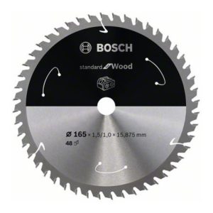Bosch Kreissägeblatt Standard for Wood für Akkusägen 165×1.5/1×15.875, 48 Zähne Bosch Kreissägeblatt Standard for Wood für Akkusägen 165×1.5/1×15.875, 48 Zähne