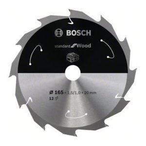 Bosch Kreissägeblatt Standard for Wood für Akkusägen 165×1.5/1×20, 12 Zähne Bosch Kreissägeblatt Standard for Wood für Akkusägen 165×1.5/1×20, 12 Zähne