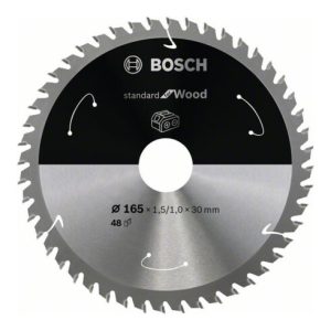 Bosch Kreissägeblatt Standard for Wood für Akkusägen 165×1.5/1×30, 48 Zähne Bosch Kreissägeblatt Standard for Wood für Akkusägen 165×1.5/1×30, 48 Zähne