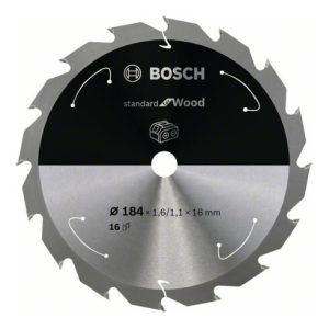Bosch Kreissägeblatt Standard for Wood für Akkusägen 184×1.6/1.1×16, 16 Zähne Bosch Kreissägeblatt Standard for Wood für Akkusägen 184×1.6/1.1×16, 16 Zähne